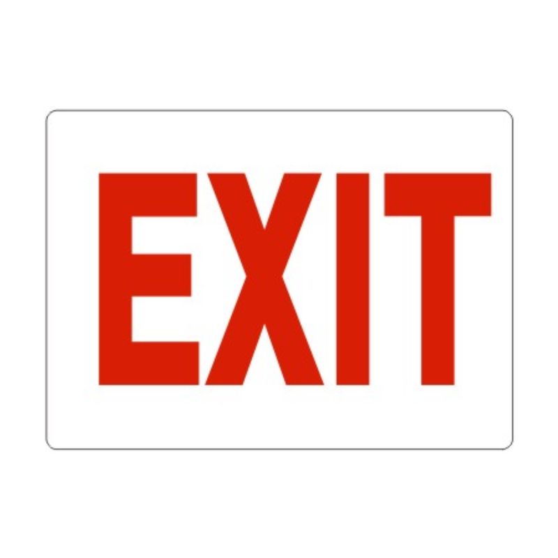 EXIT SIGN-RED ON WHITE