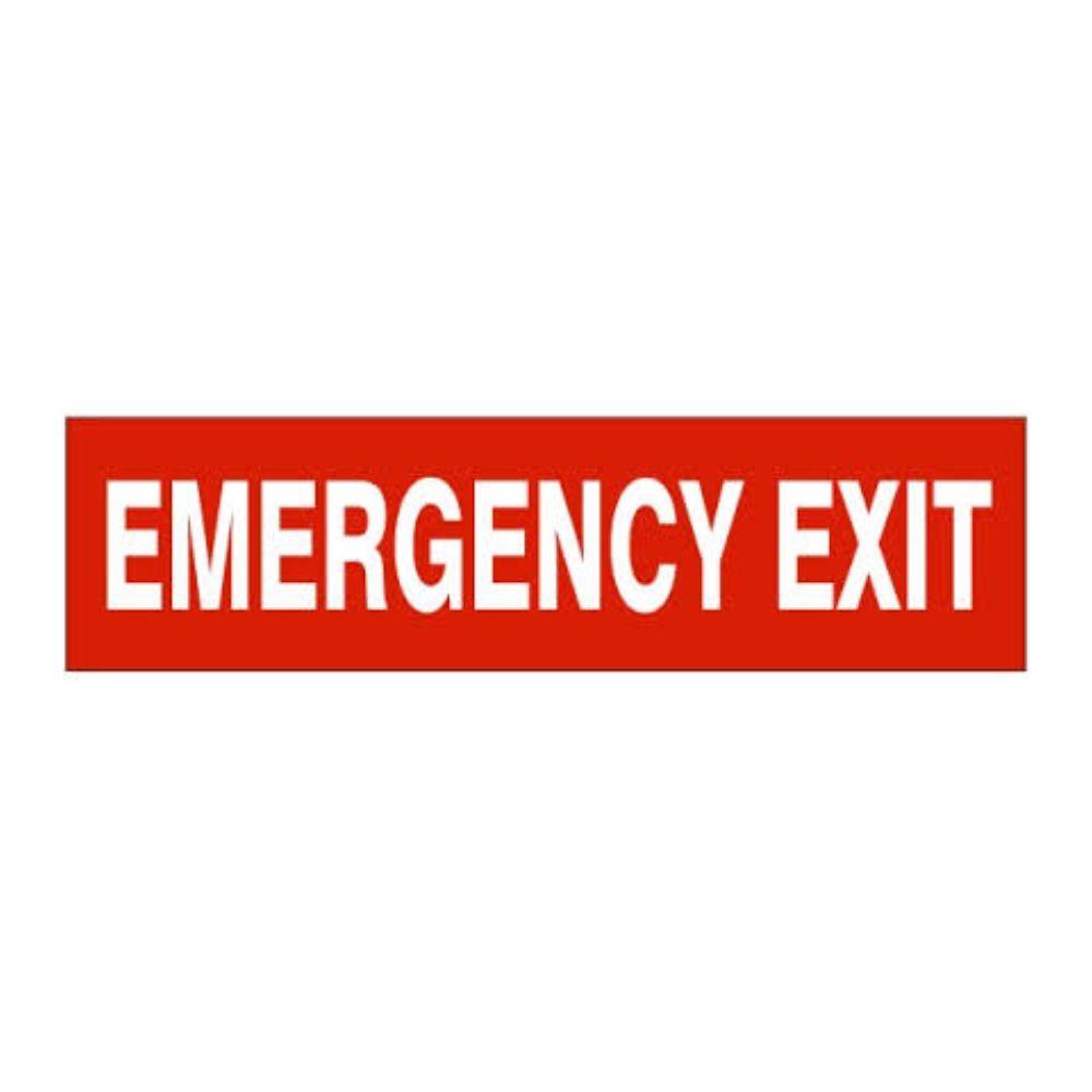 Emergency Exit 2.25x9 AV, Color: White/Red, Size: 2.25X9