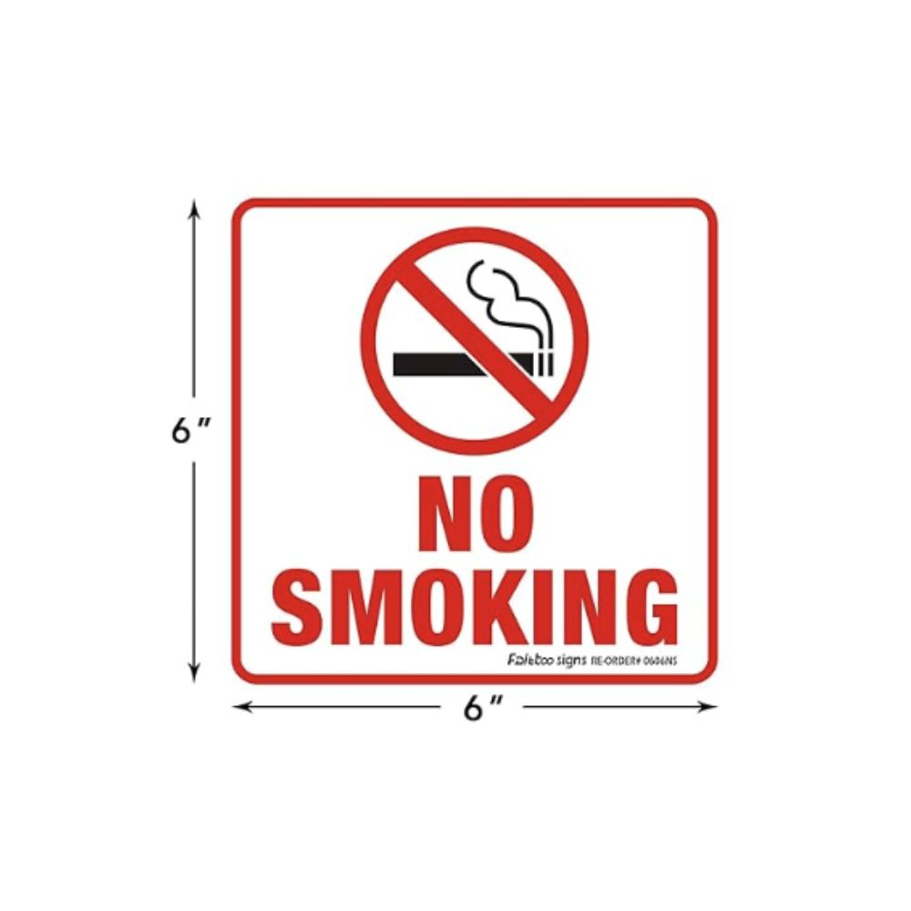 No Smoking 6x6, Color: AV, Size: 6&quot;x6&quot;