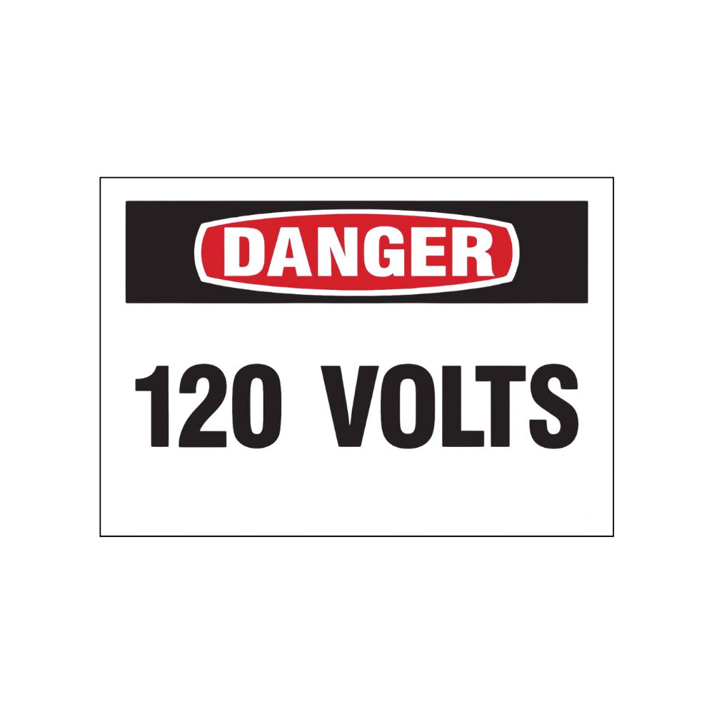 Danger 120 Volts, Color: AV, Size: 3x5
