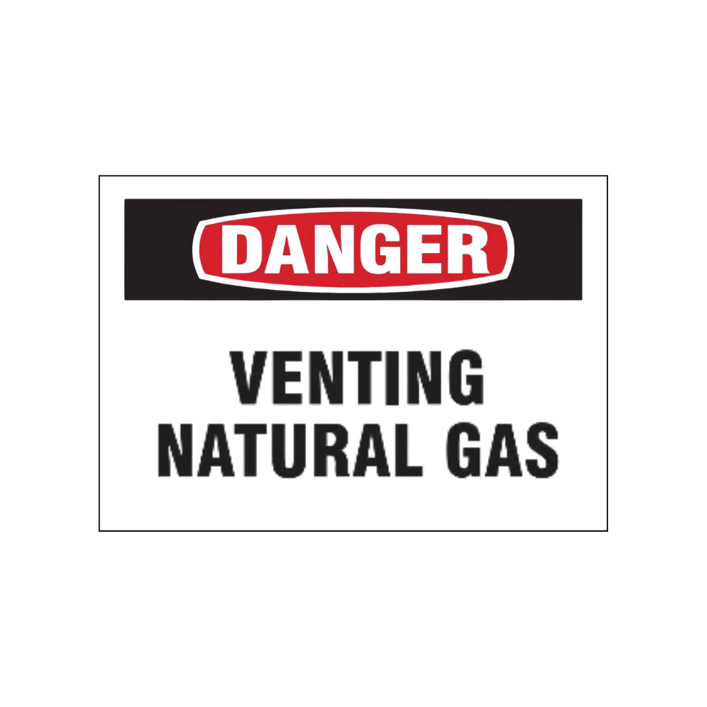 Danger Venting Natural Gas, Color: Aluminum, Size: 14&quot;X10&quot;