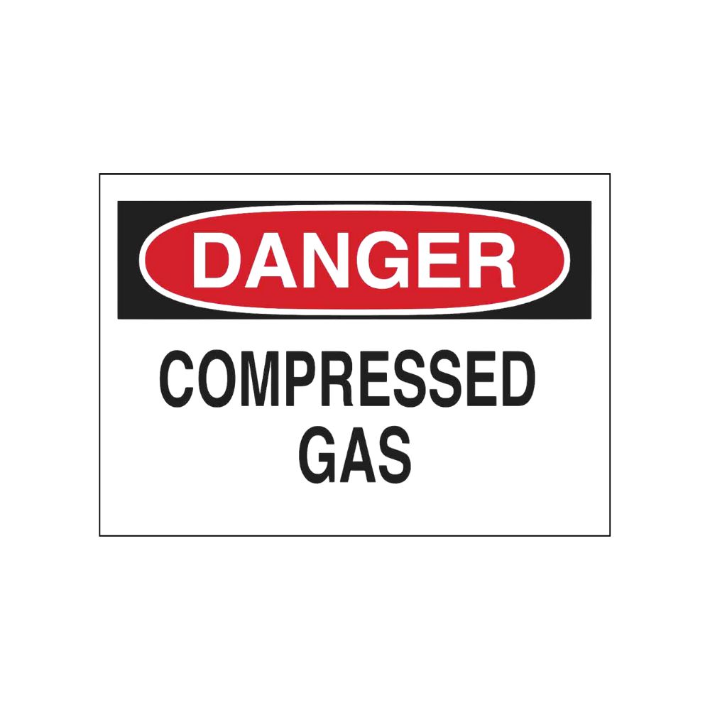 Danger Compressed Gas, Color: Aluminum, Size: 7&quot;X10&quot;