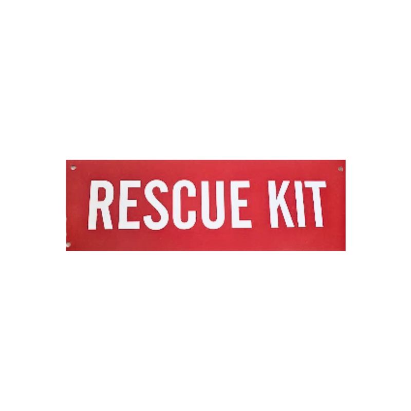 Rescue Kit Red and White Sign