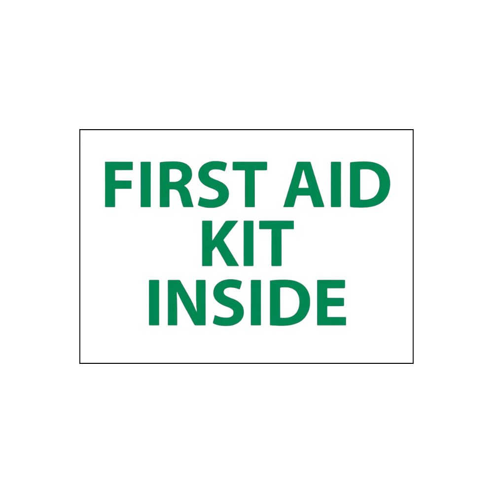 First Aid Kit Inside - Sign, Color: AV, Size: 3&quot;X5&quot;