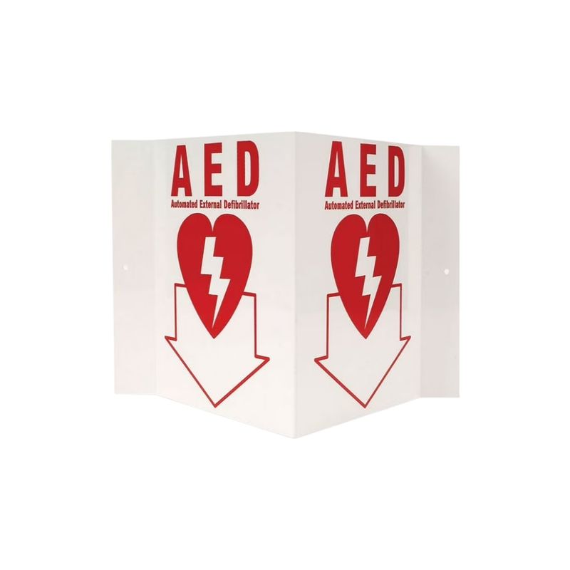 3D Rigid Plastic AED Down Arrow Angle Sign