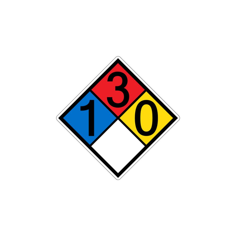 NFPA Diamond Vinyl 130, Brand/Color: NFPA Diamond with 1-3-0 Hazard Indicators /4 x 4