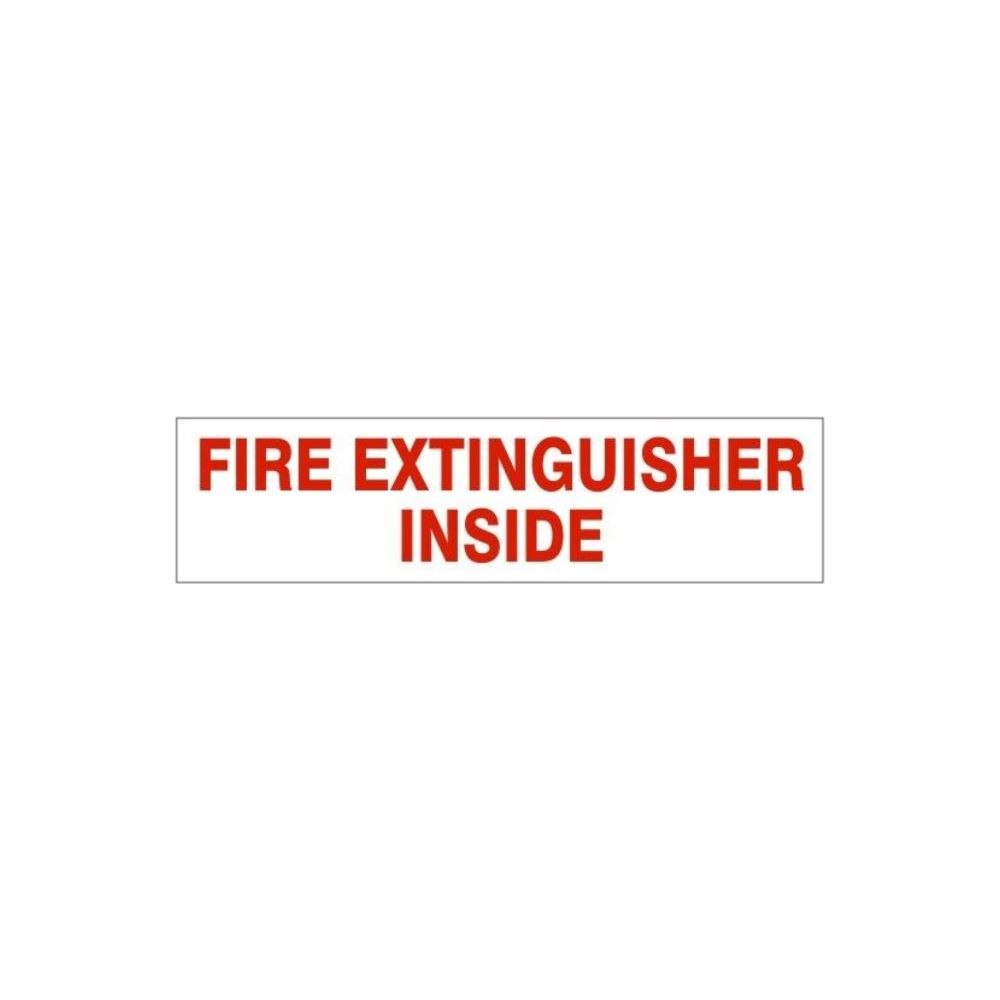Fire Extinguisher Inside -Decal, Color: AV, Size: 2.25&quot;X9&quot;