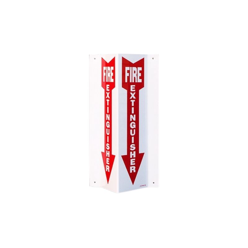 Fire Extinguisher Down Arrow 3D Rigid Plastic Angle Sign