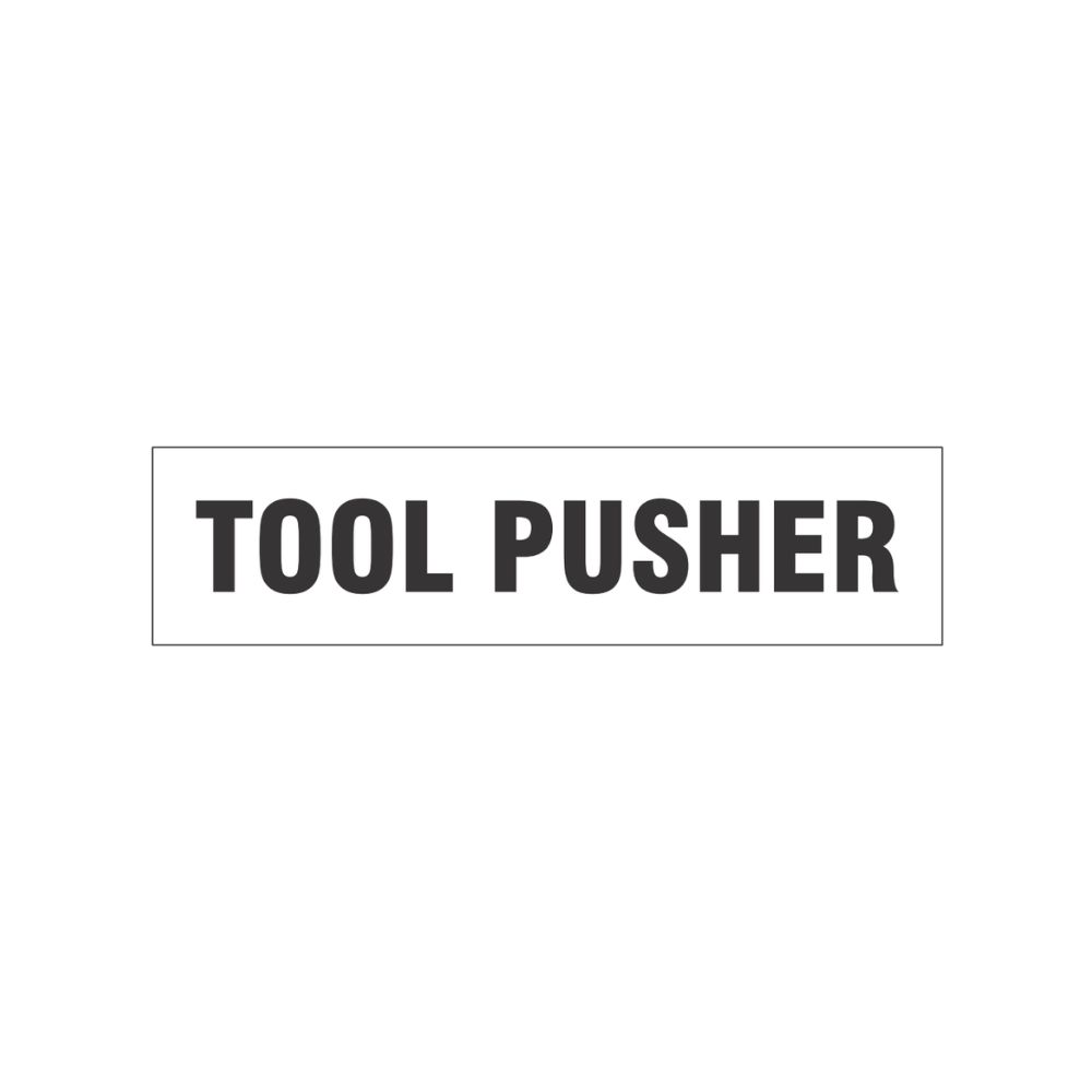 Tool Pusher Decal, Color: AV, Size: 3.75x15