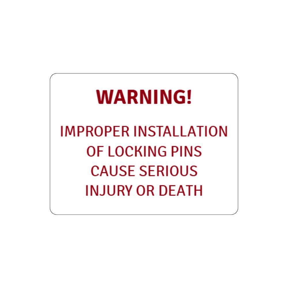 Warning improper installation of locking pins could cause serious injury or death, Color: AV, Size: 4x16