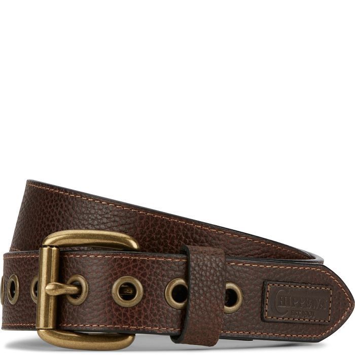 Chippewa Men&#39;s Genuine Leather Belt - Textured Leather, Model: Textured Leather, Old English Brass Buckle &amp; Eyele, Size: 32