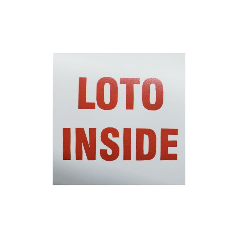 LOTO Inside 4x4 Vin Placard