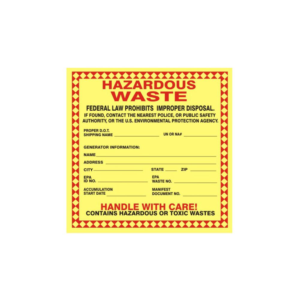 Hazardous Waste, Color: AV, Size: 6&quot;X6&quot;-10 PACK