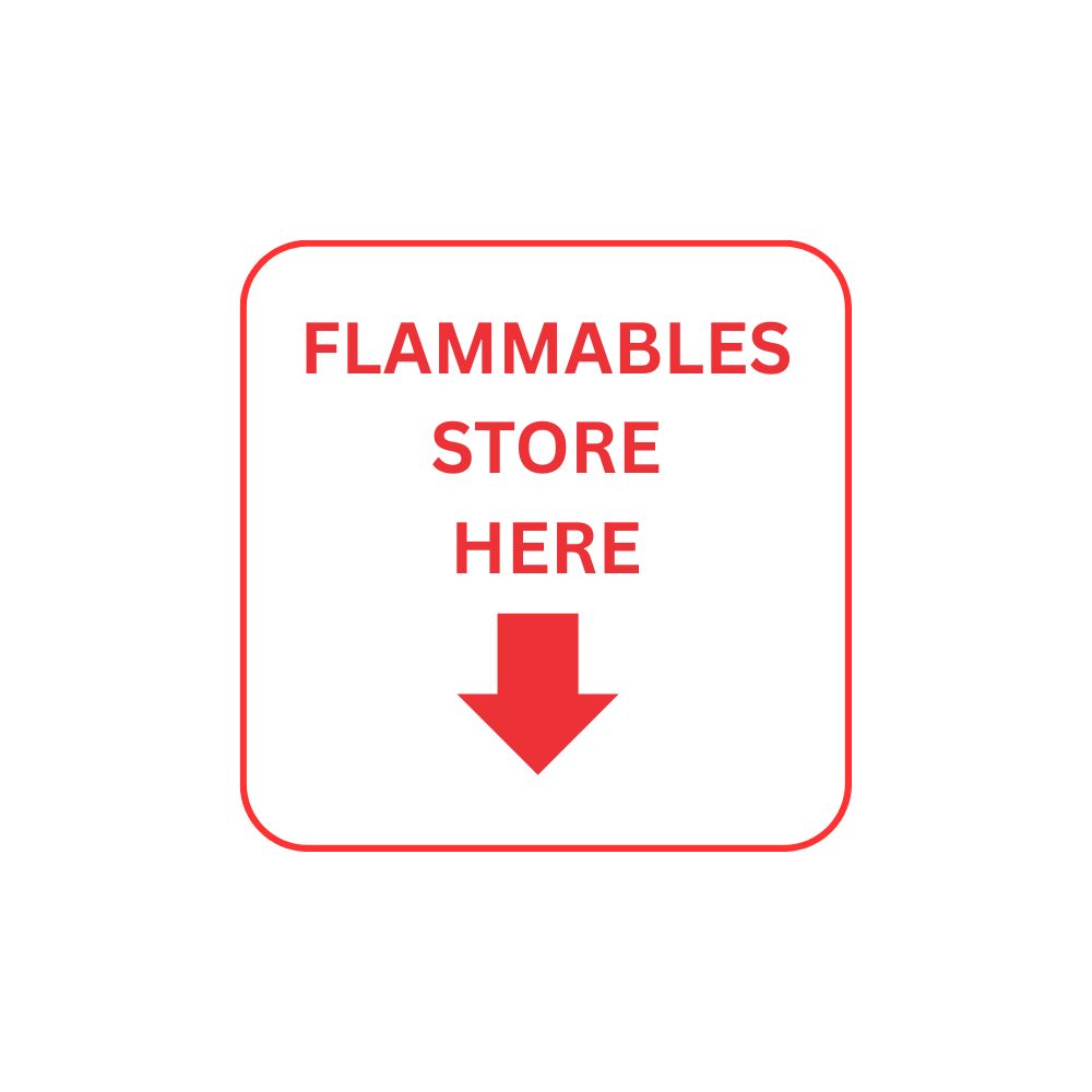 Flammables stored here, Color: AV, Size: 7x10