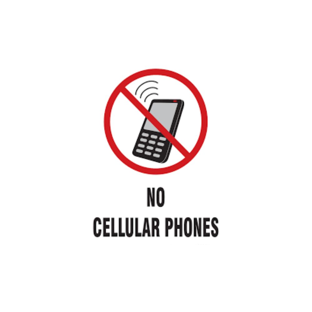 No Cellular Phones, Color: AV, Size: 3x5