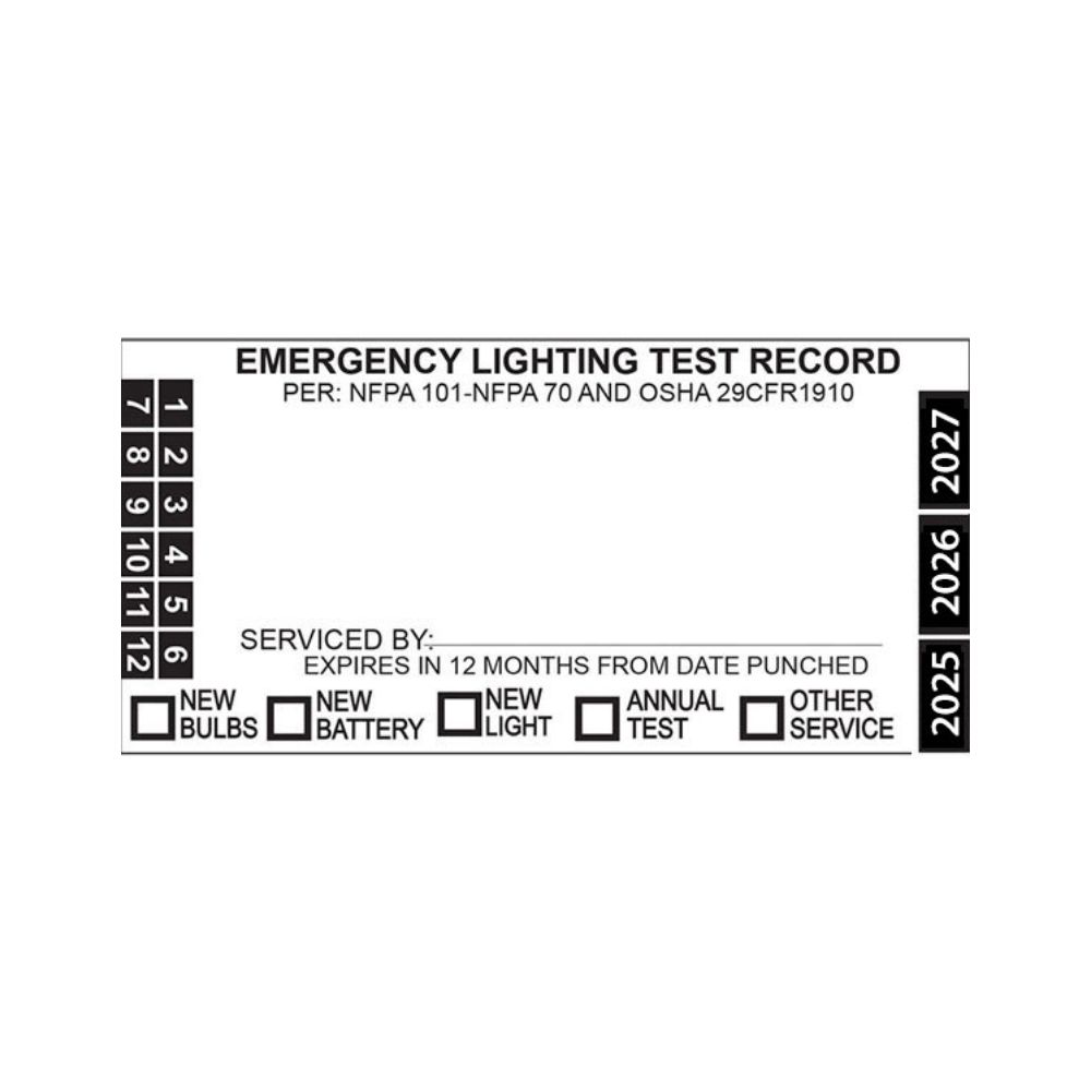 Emergency Lighting Test Label, Size: Roll
