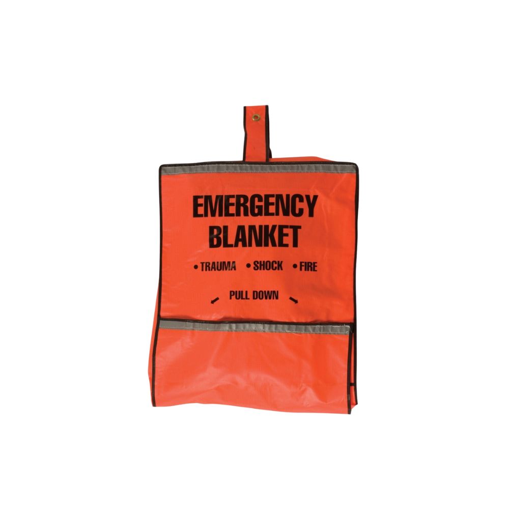 Emergency Fire Blanket, Product: 62"x84" Wool Blanket and Pouch with 3M Scotchlite