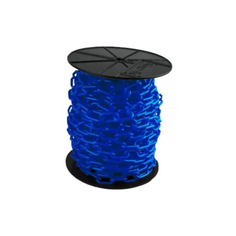 Mr. Chain Plastic Barrier Chain / Traffic Blue / 1.5&quot; Link Dia. / 50&#39; Length