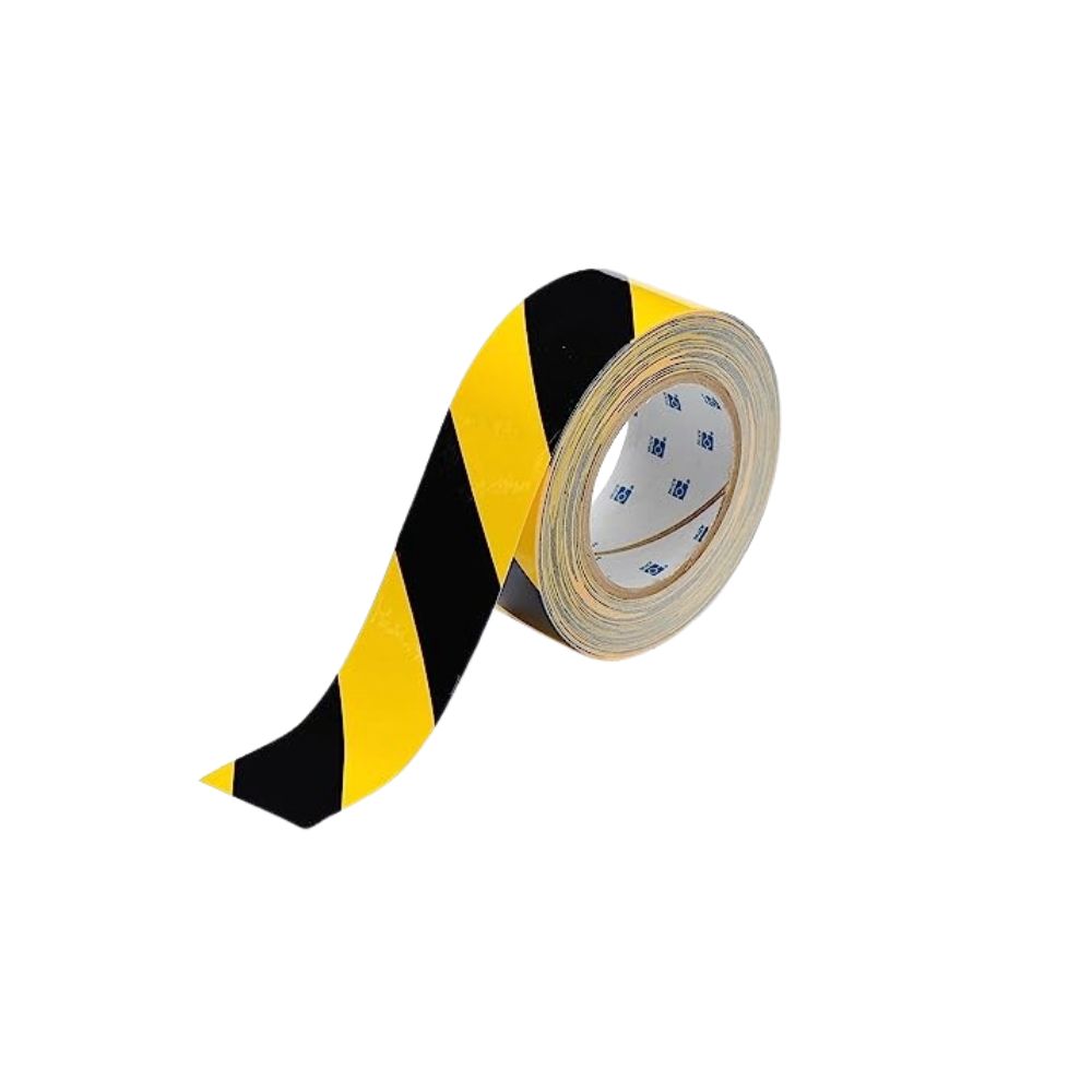 Brady ToughStripe  Floor Marking Tape Black &amp; Yellow Hazard, Color: Black/Yellow, Size: 2&quot;X100&#39;