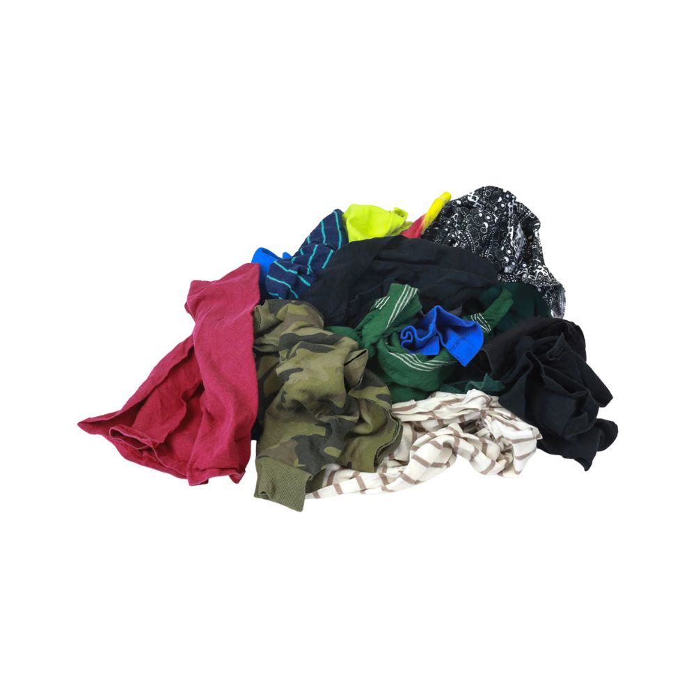 Reclaimed Colored T-Shirt Material Heavy Duty Shop Cloth Wiping Rags, Weight: 10lbs