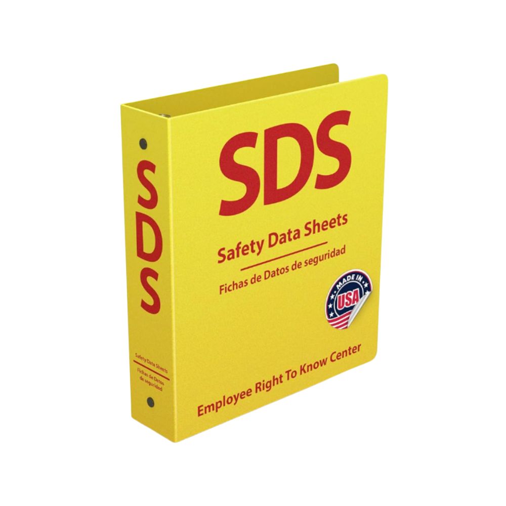 SDS Poly 3-Ring Binder 2 Inch - Bilingual English/Spanish Safety Data Sheet Binder, Color: 2 Inch
