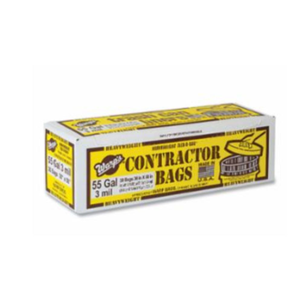 FLEX-O-BAG® Trash Can Liners and Contractor Bags, 55 gal, 3 mil, 36 in X 56 in, Black, Extra HD Contractor Bag