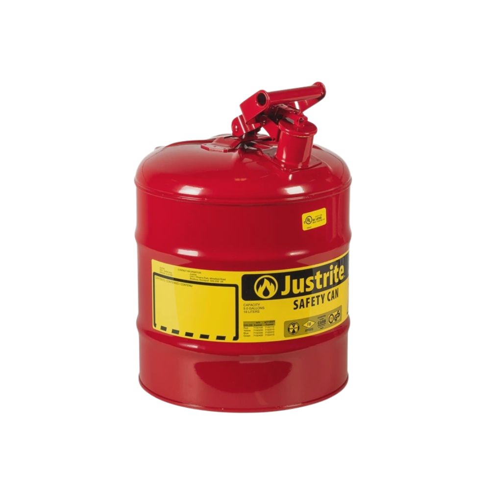 JUSTRITE Metal Safety Gas Can - Red / 5 Gal, Color: Red, Size: 5 Gal