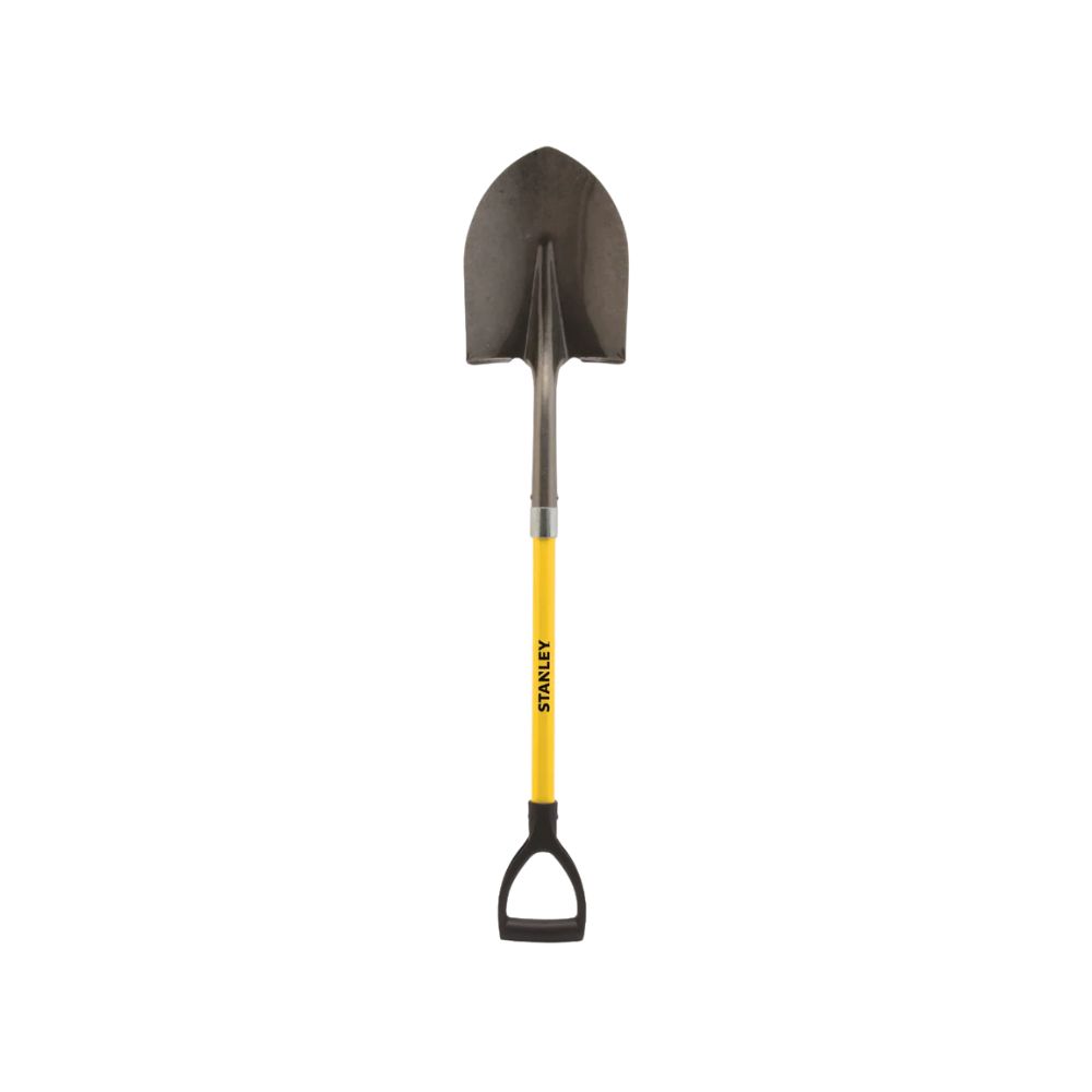 Stanley Fiberglass D-Handle Round Point Shovel, Category: Hand Tools