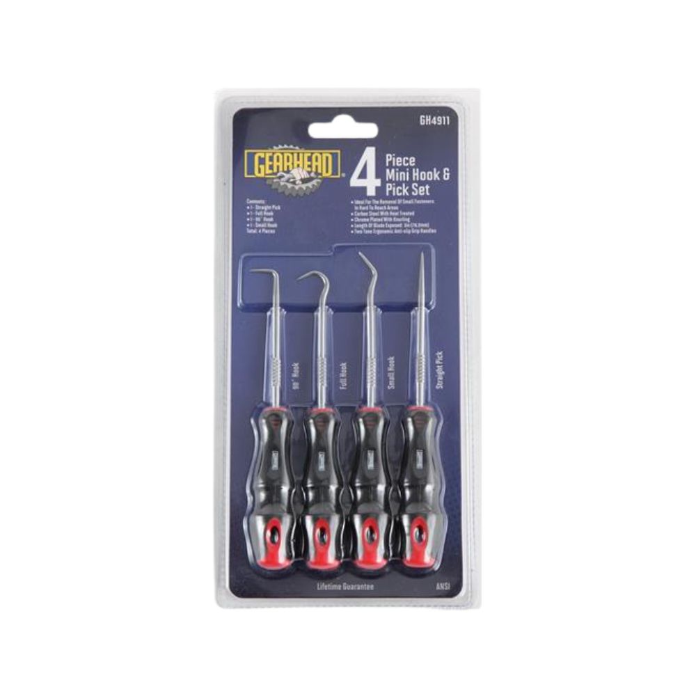 Gearhead 4 Piece Mini Hook &amp; Pick Set, Category: Hand Tools