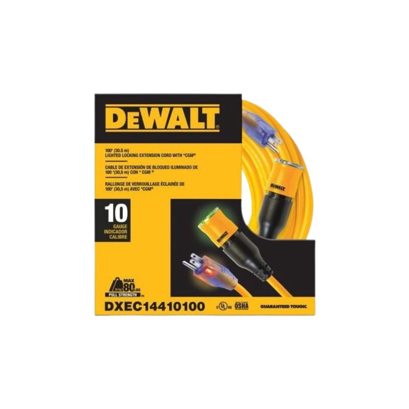 Dewalt SJTW Lighted &amp; Locking Extension Cord
