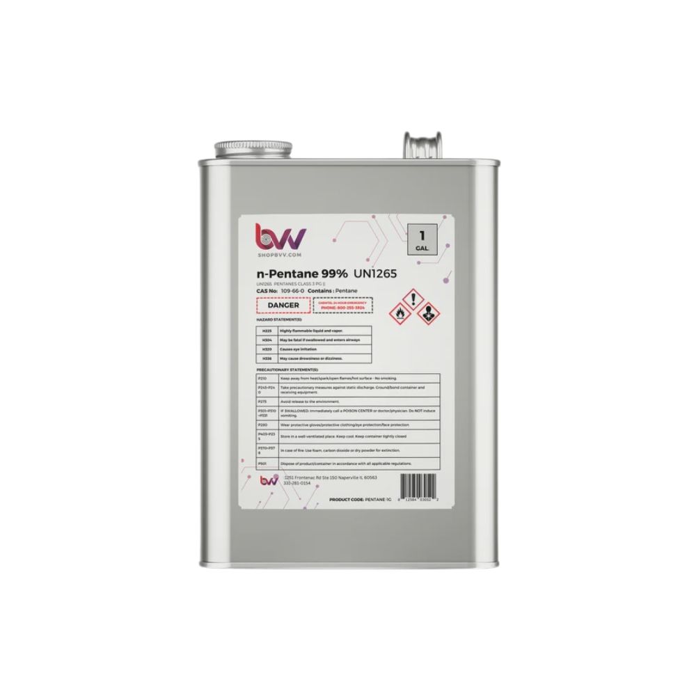 BVV High Purity Lab Grade N - Pentane 99%, Package/Product: BVV High Purity Lab Grade N - Pentane 99%, Quantity: One (1) Gallon