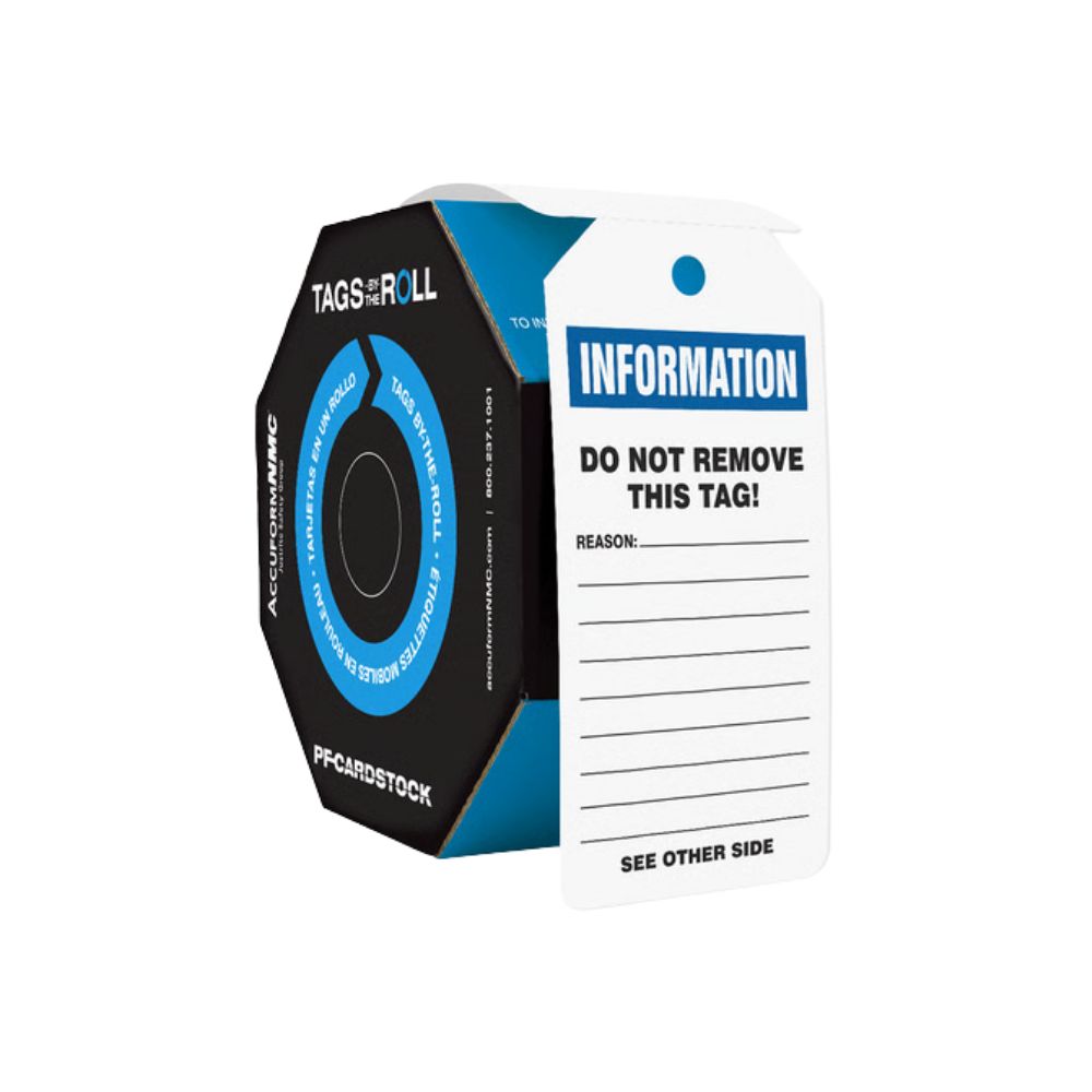 Tag-by-the Roll: Information, Color: Blue, Size: 100