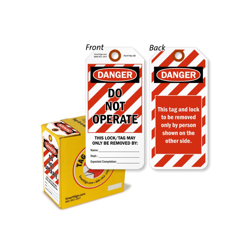SmartSign Danger Do Not Operate 2side 100, Color: Red/ Black, Size: 100
