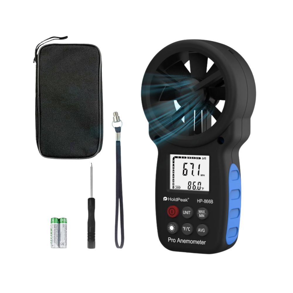 HoldPeak 866B Digital Anemometer, Color: black
