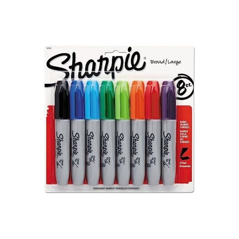Sharpie Permanent Chisel Tip Marker 8 count