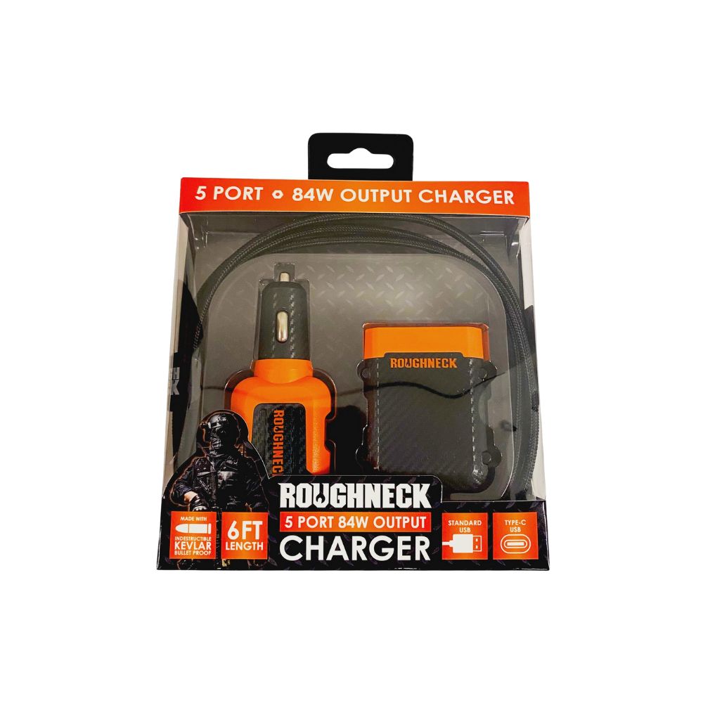 Roughneck Car Charger, Model: 5 Port USB