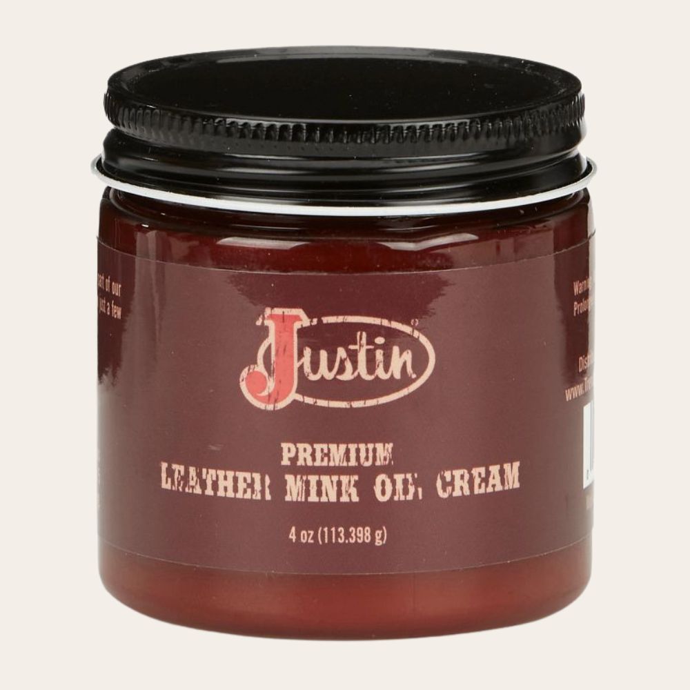 Justin Premium Mink Oil Leather Cream 4oz Jar