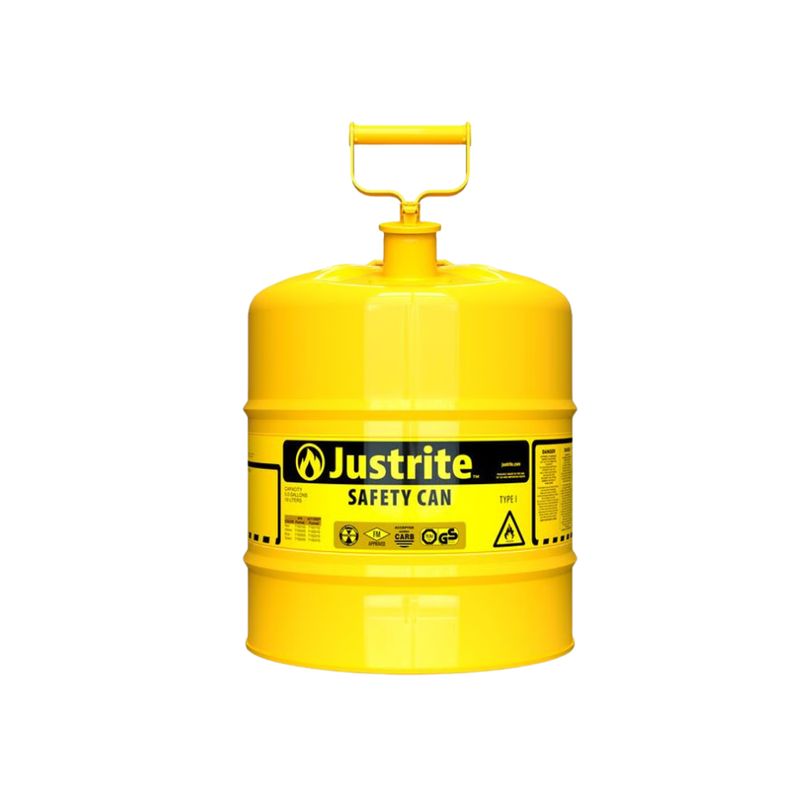JUSTRITE Metal Safety Gas Can - Yellow / 5 Gal