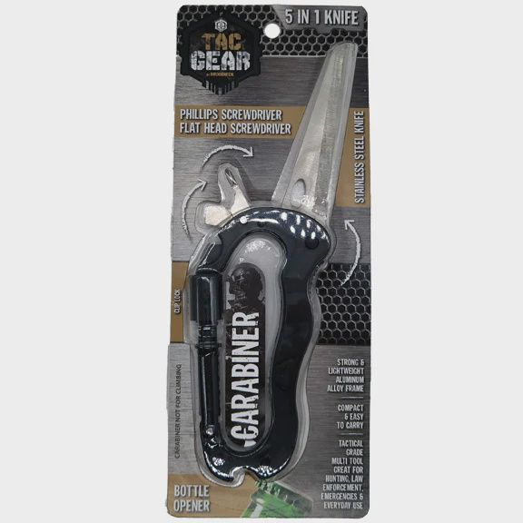 TACGEAR 5-IN-1 Carbiner Knife Tool, Color: Carbiner Knife