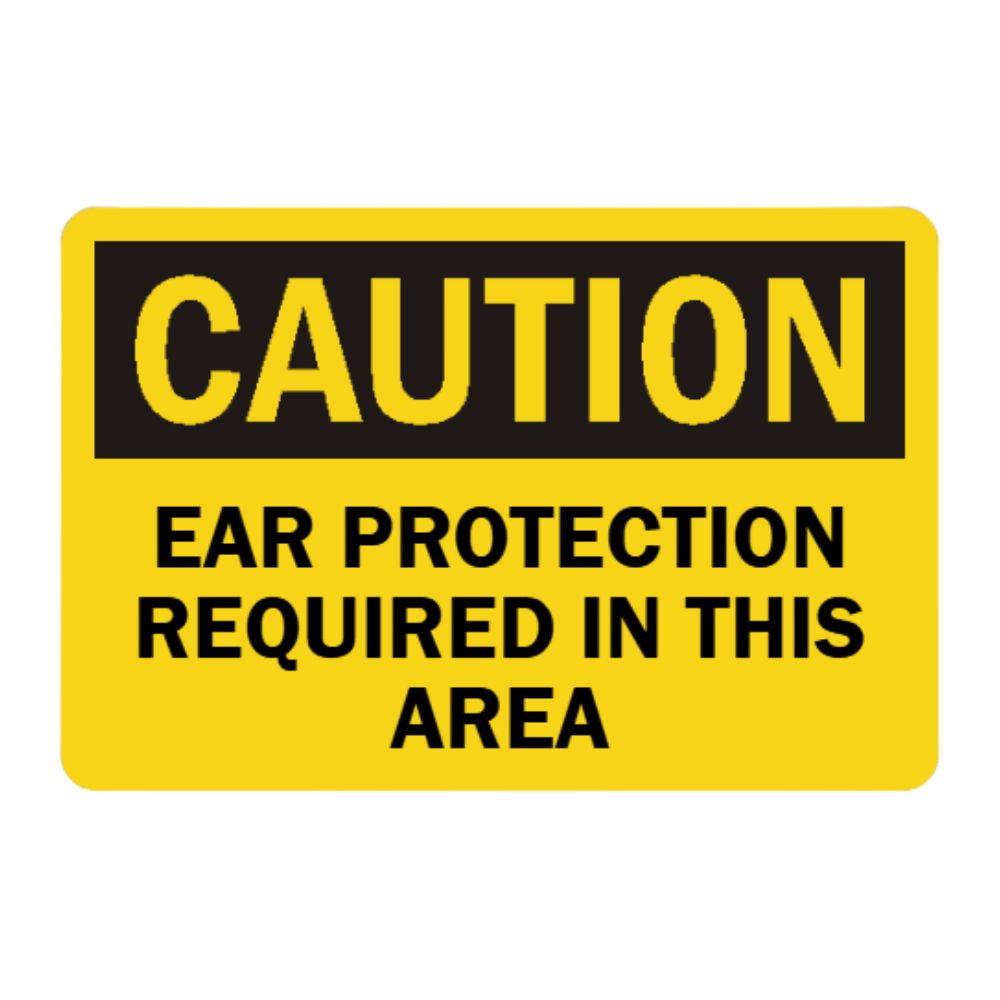 Caution Ear Protection Required, Color: AV, Size: 7x10