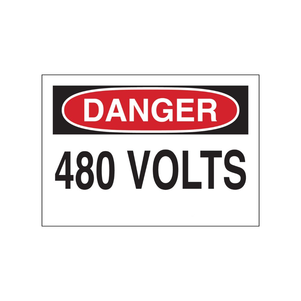 Danger 480 Volts, Color: AV, Size: 3x5