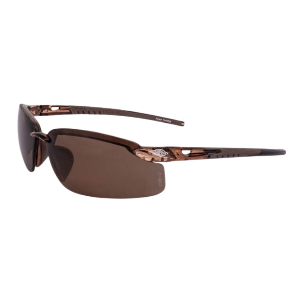 Crossfire ES5 Safety Glass, Color of Lens/Frame: Brown/Polarized/Crystal Brown