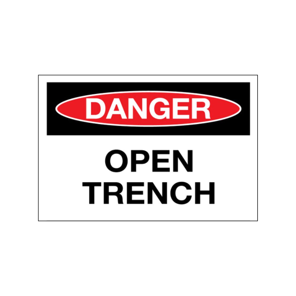 Danger Open Trench, Color: Aluminum, Size: 10"X14"