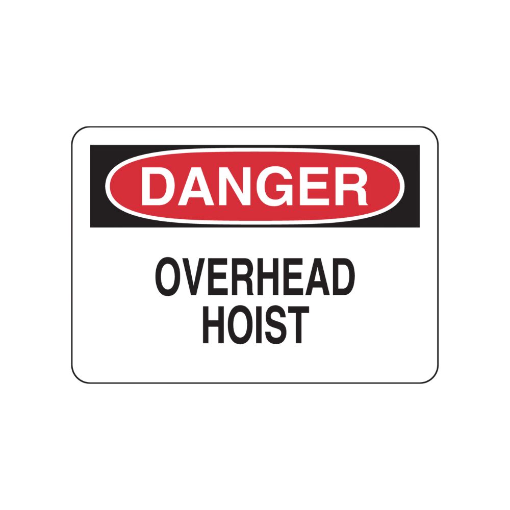 Danger Overhead Hoist, Color: Aluminum, Size: 7"X10"