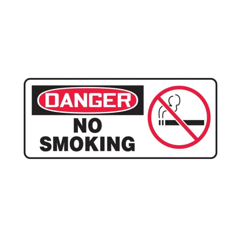 Danger No Smoking w/Symbol, Color: AV, Size: 7x17