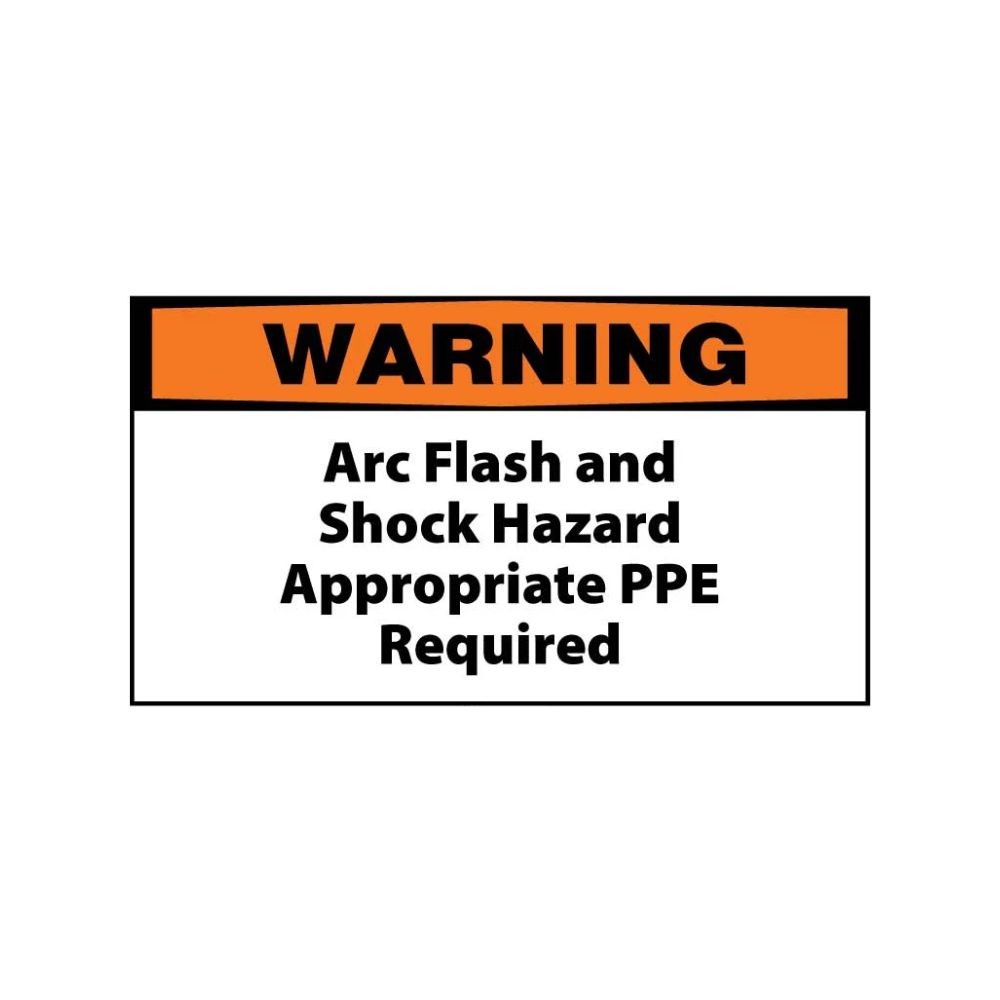 Warning Arc Flash and Shock Hazard Appropriate PPE Required, Color: AV, Size: 3x5