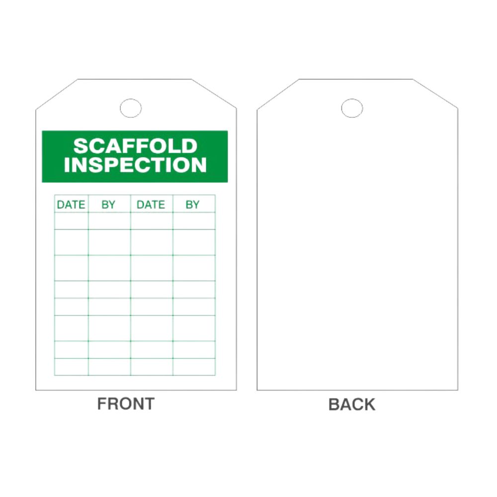 Scaffold Inspection Tag, Color: Tag Board, Size: 6"X3"