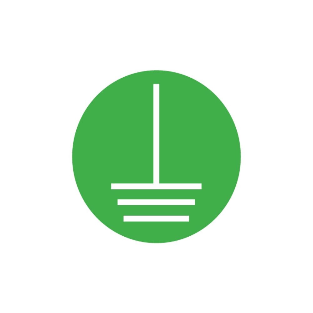 Grounding Sticker, Color: Green white, Size: 2" Round