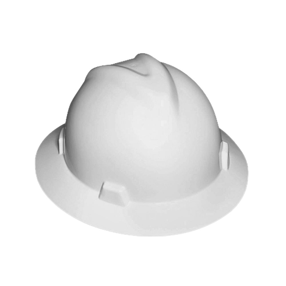 MSA V-Gard Full Brim Hard Hat, Color: White, Size: Full Brim
