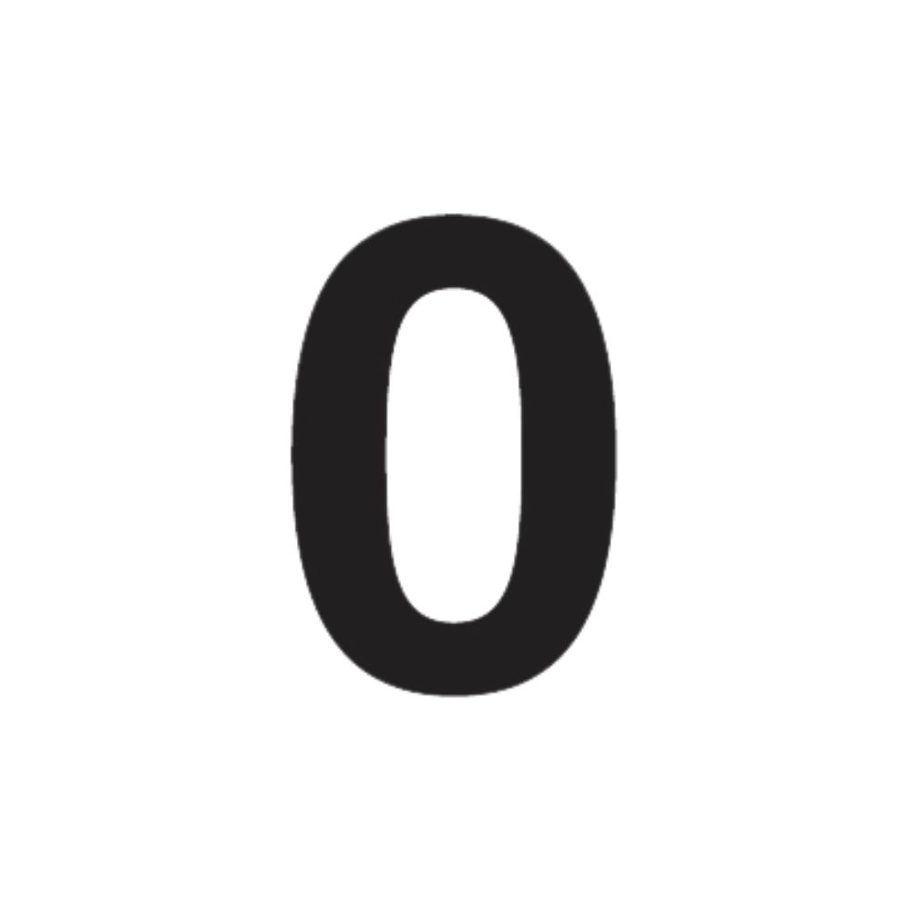 Die Cut Vinyl Number, Color: 0, Size: 10"